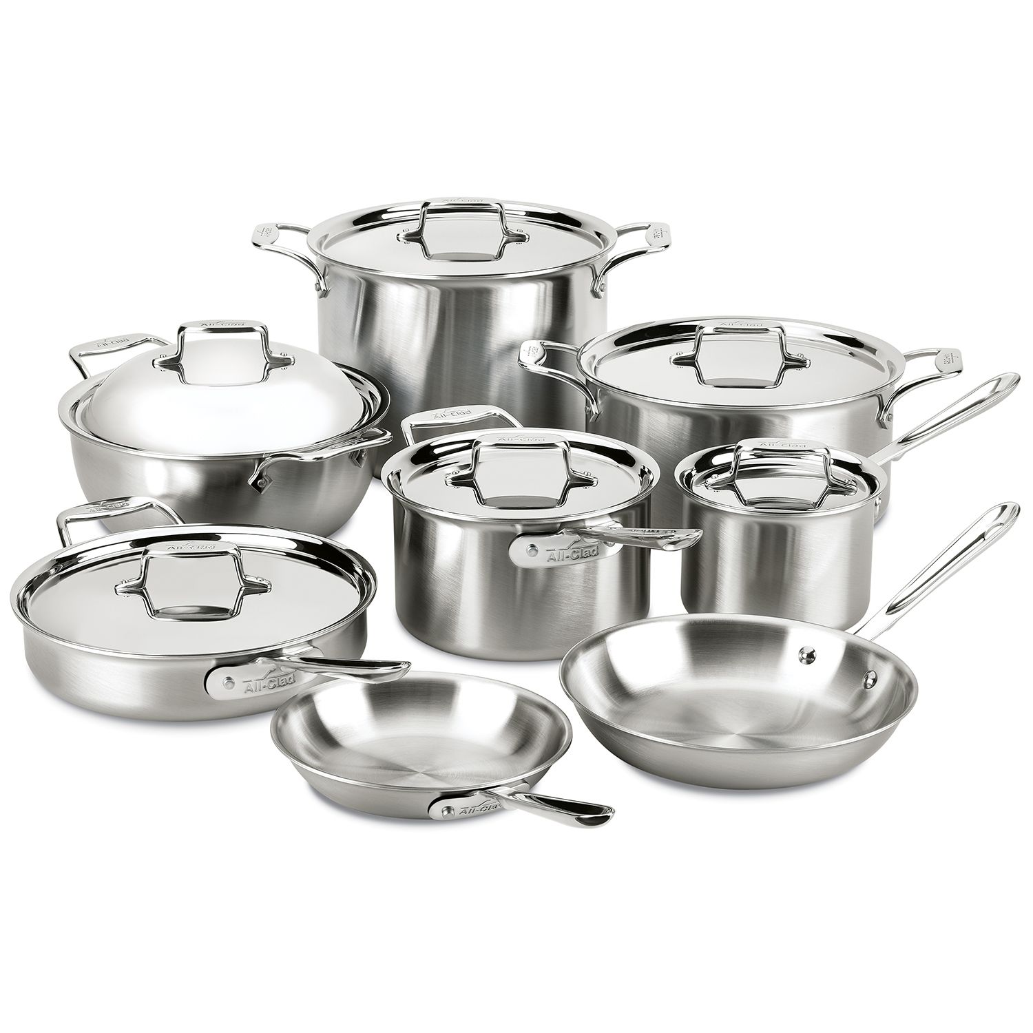 All-Clad d5 Brushed Stainless Steel 14-Piece Set | Sur La Table