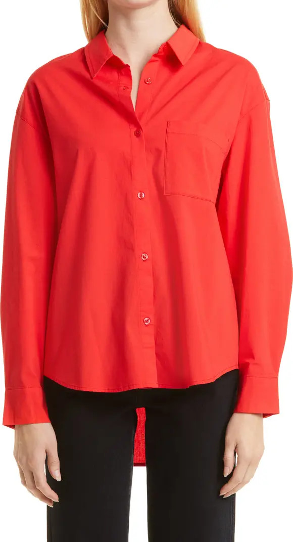 Millie High-Low Cotton Button-Up Shirt | Nordstrom