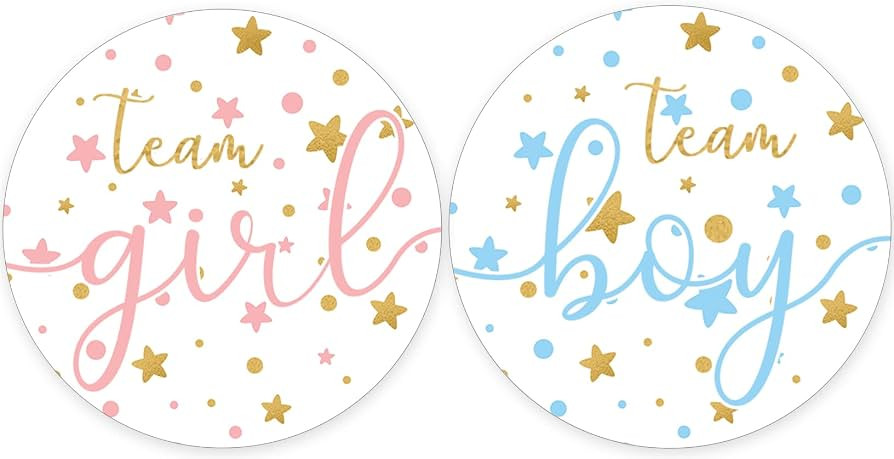 Twinkle Twinkle Little Star Gender Reveal Party - Team Boy or Girl - 40 Stickers | Amazon (US)