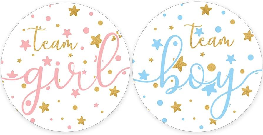 Twinkle Twinkle Little Star Gender Reveal Party - Team Boy or Girl - 40 Stickers | Amazon (US)