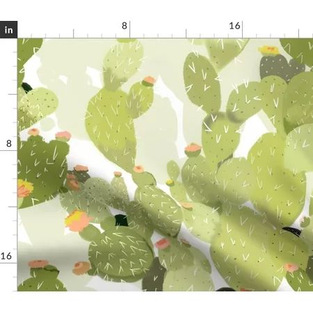 Spoonflower Fabric - Cactus Garden Southwestern Floral California Cacti Desert Print Printed on Orga | Walmart (US)