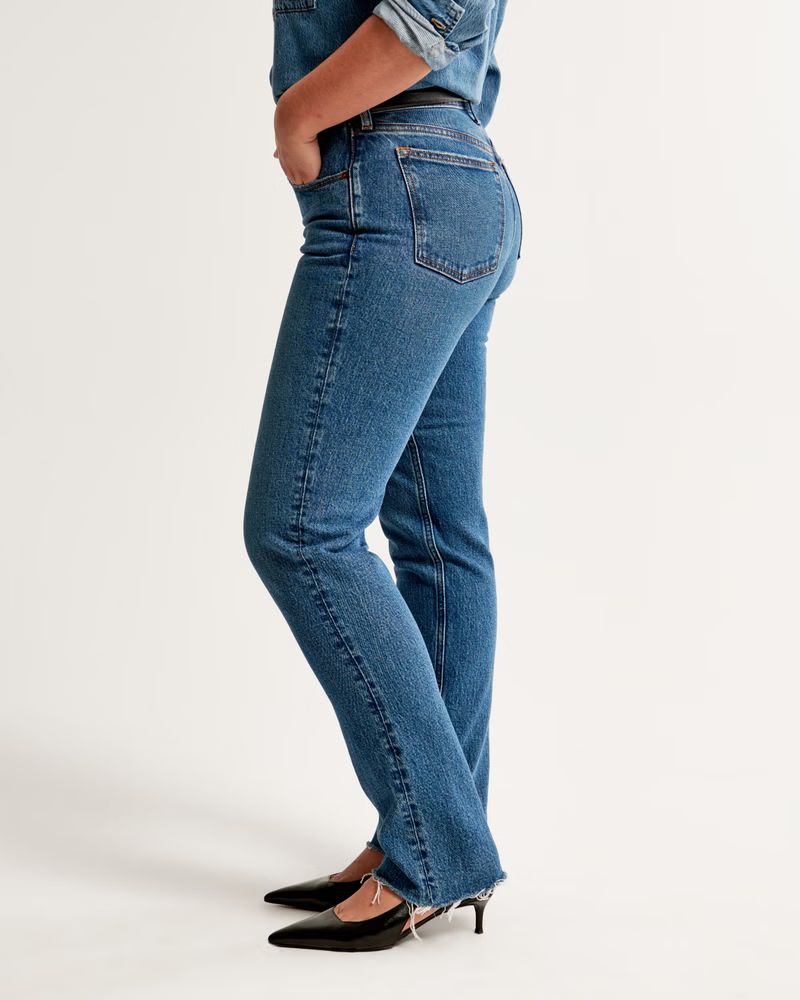 Curve Love Mid Rise 90s Straight Jean | Abercrombie & Fitch (US)