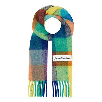ACNE STUDIOS The Sustainable Edit Vally Checked Oversized Scarf - BlueOrangeGreen | Brown Thomas (IE)