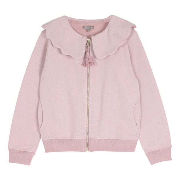 Organic Cotton Zipped Sweatshirt Pale pink | Smallable DE