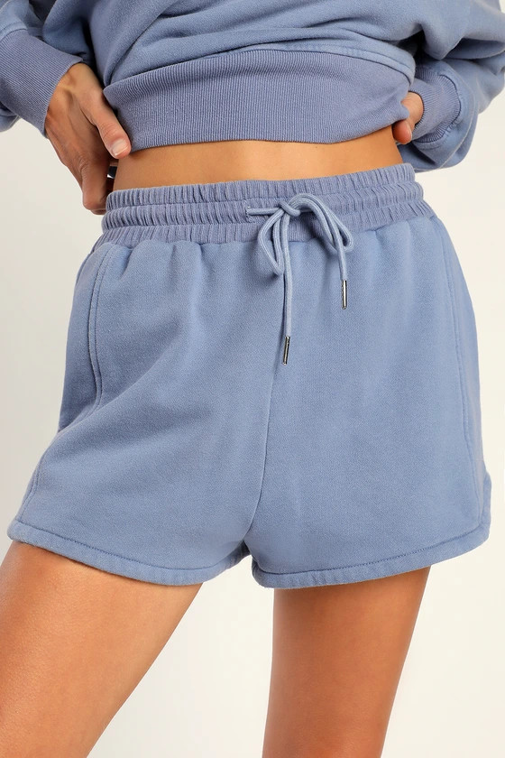 Chill Cutie Denim Blue Drawstring Lounge Shorts | Lulus (US)