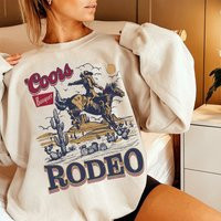 Retro Style Coors Western Cowboy Sweatshirt, Vintage 90S Graphic T-Shirt, Tee, Rodeo Shirt, West Cowgirl Hoodie | Etsy (US)