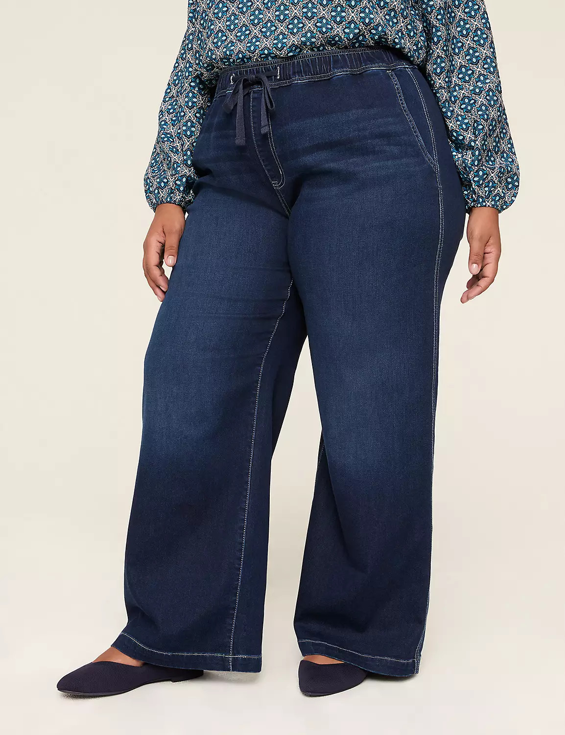 Pull-On Fit High-Rise Wide Leg Palazzo Jean | Lane Bryant (US)