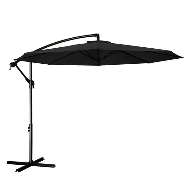 Serwall 10' Outdoor Hanging Offset Cantilever Umbrella for Patio, Black | Walmart (US)