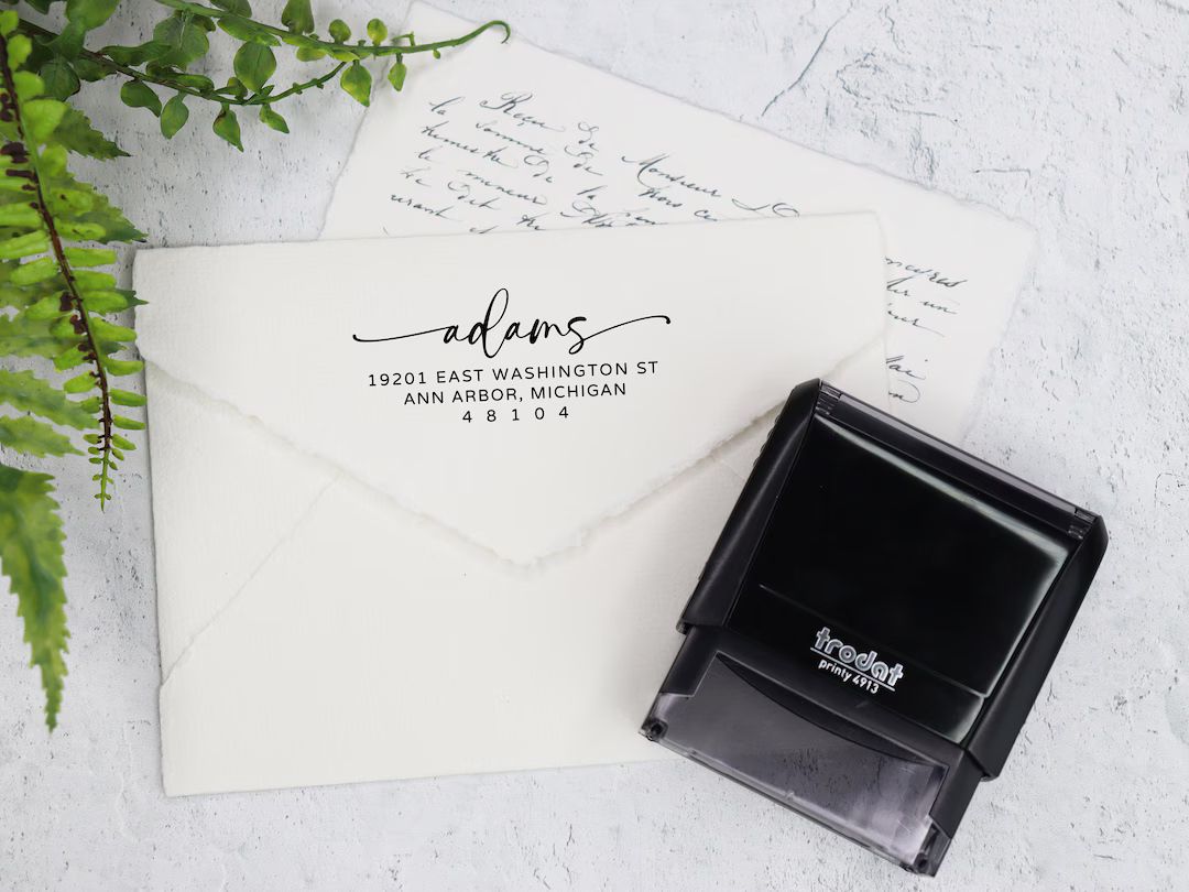 Return Address Stamp, Self Inking Address Stamp, Personalized Housewarming Gift, Wedding Gift. Cu... | Etsy (US)