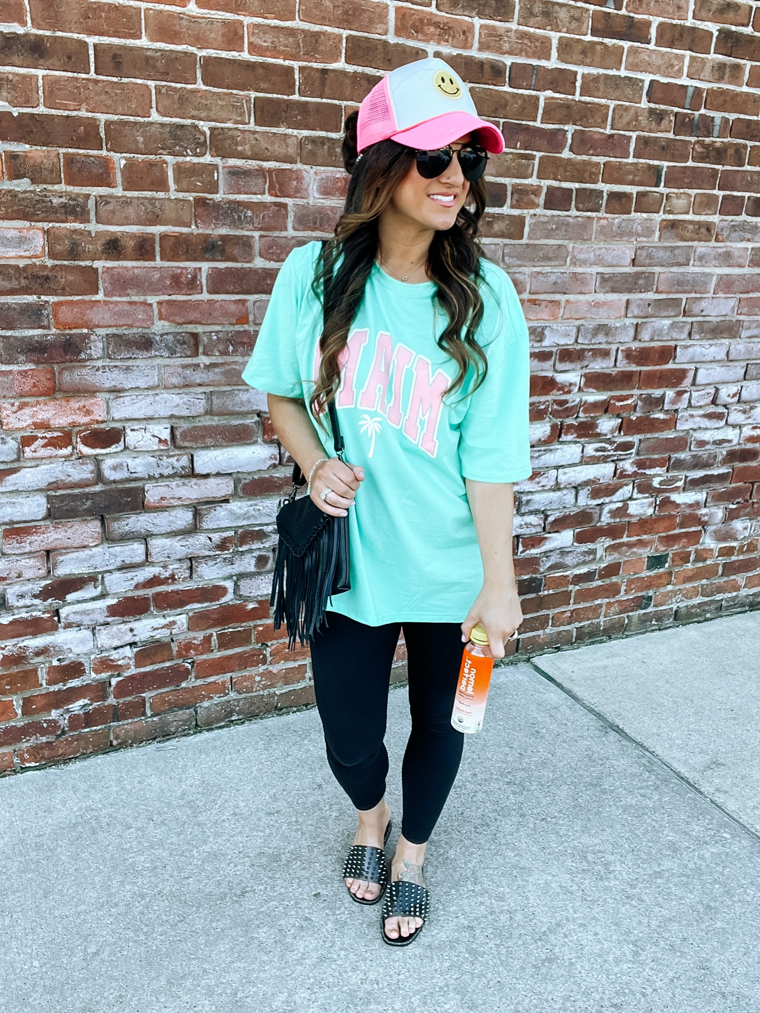 Tee runs oversized, in the small. BEST super soft leggings!! Sandals only $10 (tons under this link!)! 

#LTKSeasonal #LTKstyletip #LTKsalealert