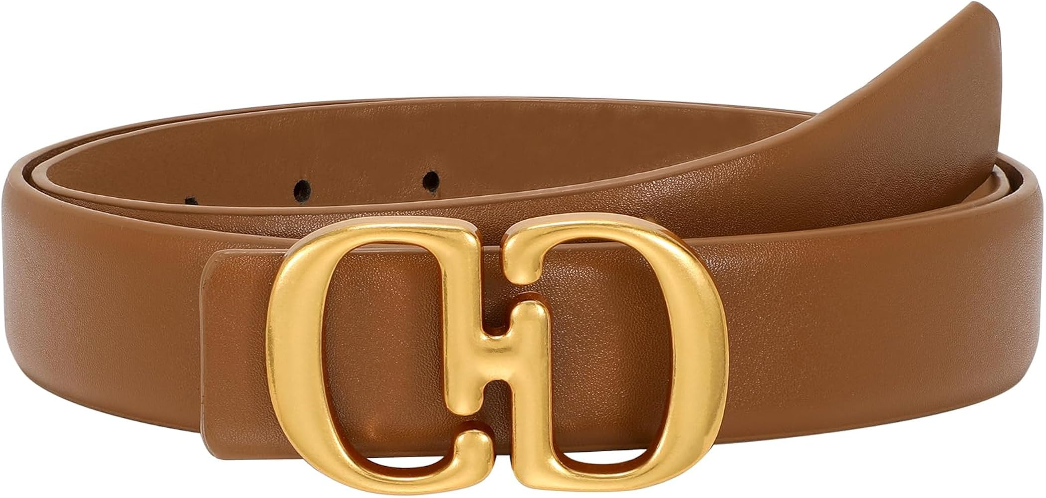 CESCOSI Women Leather Belts with Gold Buckle Casual Fashion Waist Belt for Jeans Pants Dresses | Amazon (US)