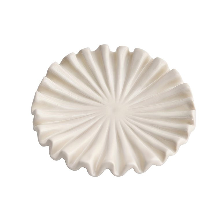 TrendTide Ceramic Scalloped Decorative Bowl - 5.5 Inch White Decorative Bowls for Home Decor - Or... | Walmart (US)