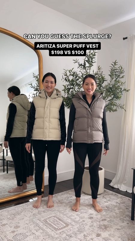 Aritzia Super Puff Vest look for less from Quince. 

Aritzia (left) size - XS
Quince (right) size - S

Aritzia super puff, women’s puffer vest, quince puffer, down vest, down jacket, casual winter outfits, women’s winter jacket, winter outfit inspo

#LTKSeasonal #LTKVideo #LTKstyletip