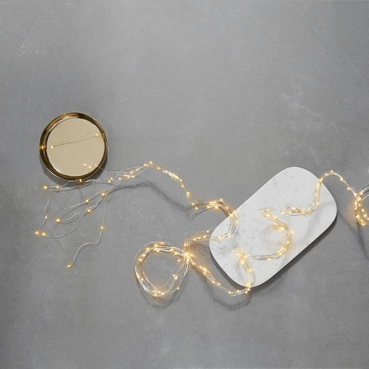 Starry Warm-White Silver Cascading Garland, 8.5ft | Lights.com