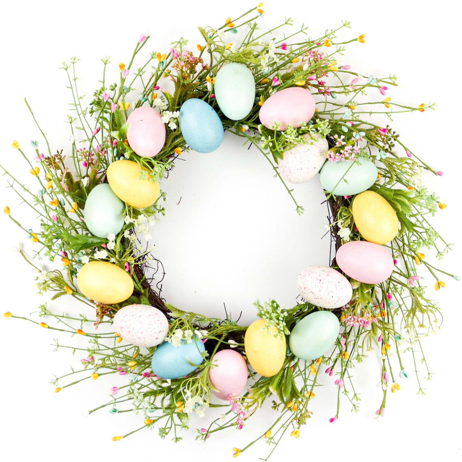 Easter Wreath, 18" Macaron Colored Eggs and Berries Door Wreath, Easter Wreaths for Front Door De... | Amazon (US)