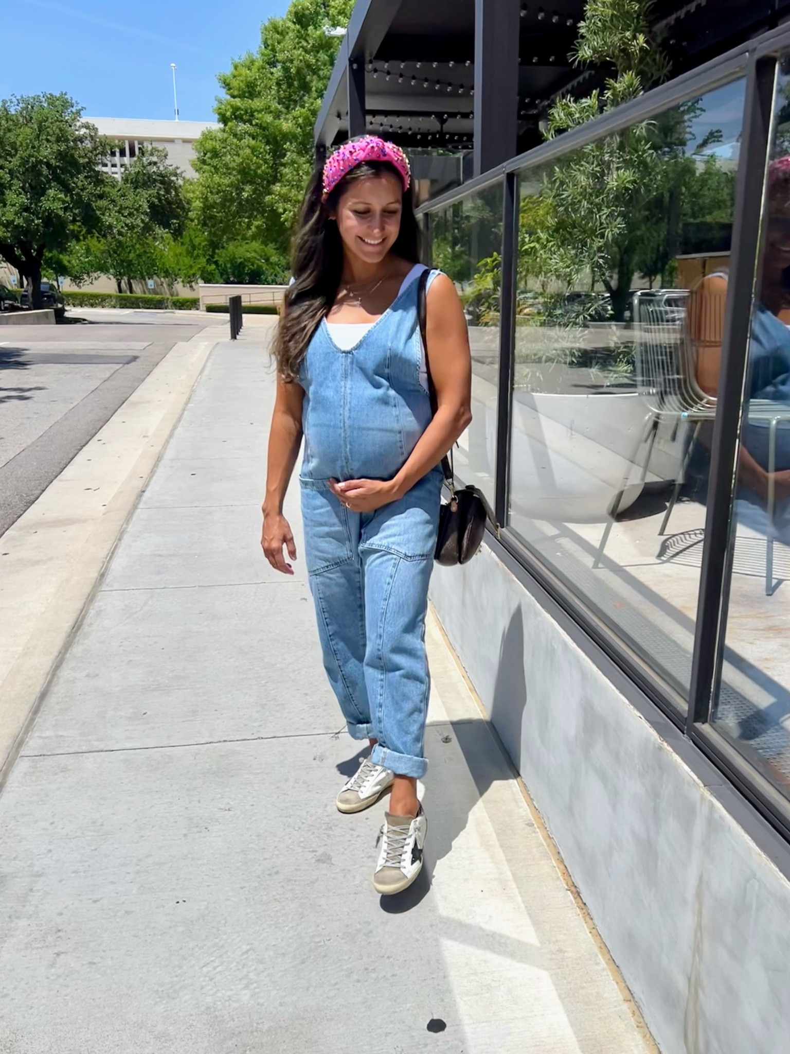 Wearing an xs 

Maternity, maternity jumpsuit, denim jumpsuit, free people jumpsuit, free people maternity, maternity outfit, free people, lele sadoughi headband, golden goose sneakers, golden goose, casual outfit, fall outfit easy style, bump friendly

#LTKstyletip #LTKSeasonal #LTKbump