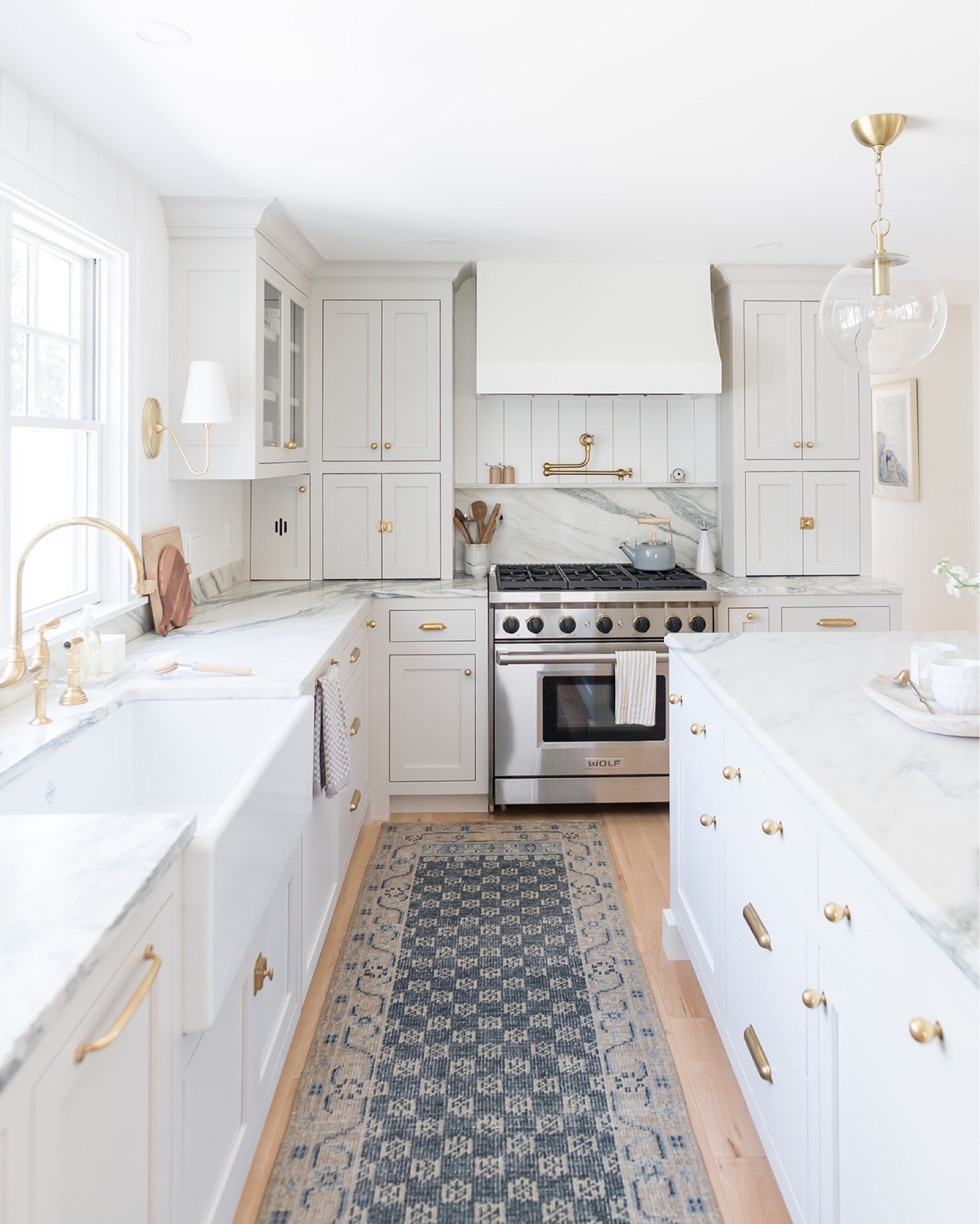 Creamy, neutral and timeless. Our kitchen goals were achieved with unlacquered brass fixtures, a Touch of natural rattan and marble and a vintage look rug to add some depth. 

Shop the look and follow @pennyandpearldesign for more interior design and home style✨

#LTKstyletip #LTKhome #LTKFind