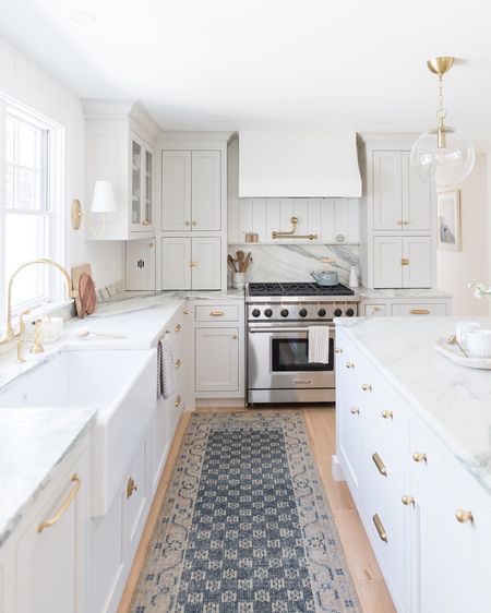 Creamy, neutral and timeless. Our kitchen goals were achieved with unlacquered brass fixtures, a Touch of natural rattan and marble and a vintage look rug to add some depth. 

Shop the look and follow @pennyandpearldesign for more interior design and home style✨

#LTKstyletip #LTKhome #LTKFind