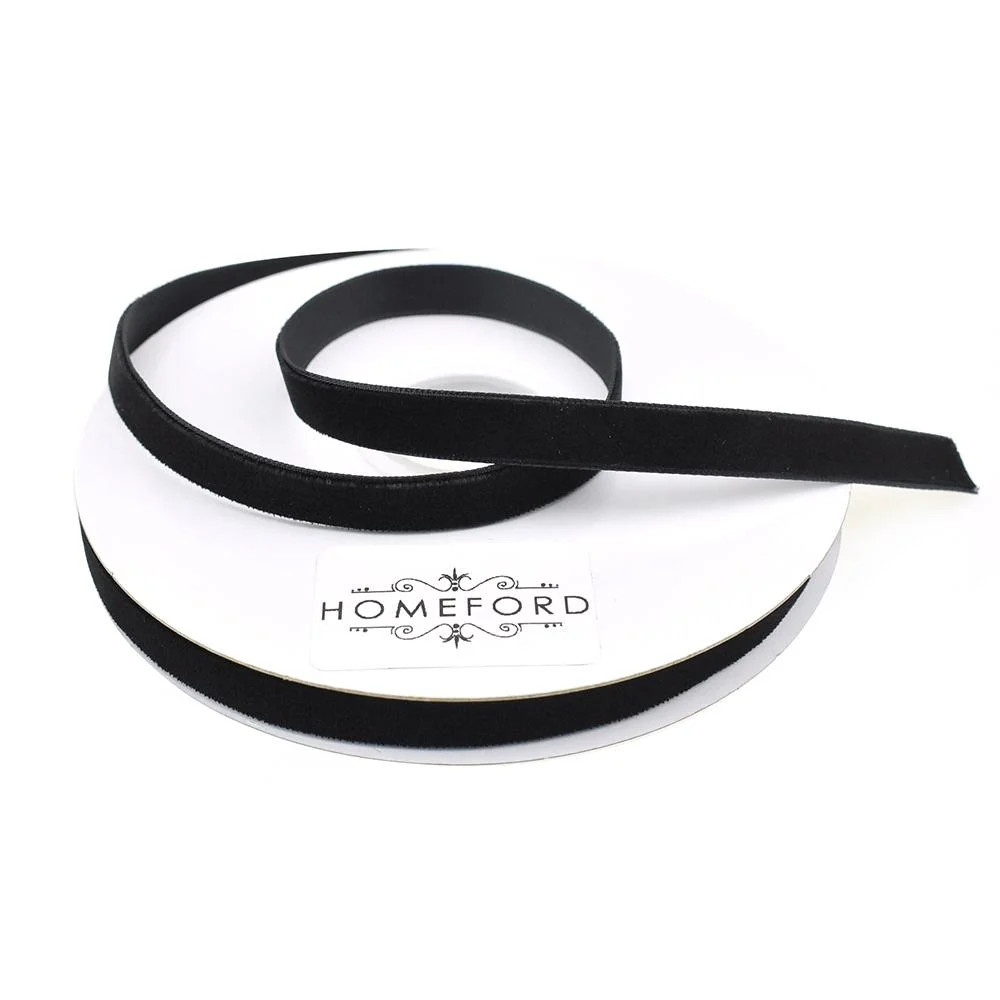 Woven Vintage Velvet Christmas Ribbon, 3/8-Inch, 10-Yard, Black | Walmart (US)