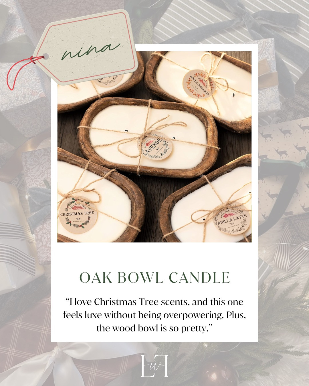 A standout favorite things gift that doubles as décor. This oak bowl candle offers a refined Christmas tree scent and an elevated look that feels both cozy and intentional.

Life with Loverly, christmas tree candle, oak bowl candle, holiday candles, home decor gifts 

 #LTKGiftGuide #LTKHoliday #LTKHome