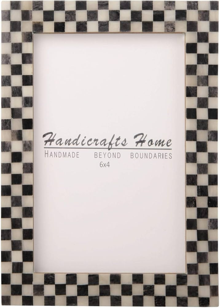 Handicrafts Home Picture Frames - Chic Boho Wall Décor Photo Frame, Grey-White 4" x 6" | Amazon (US)