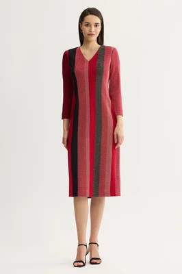Anna Marie Striped Lurex Soft Knit Sheath Dress | Ming Wang