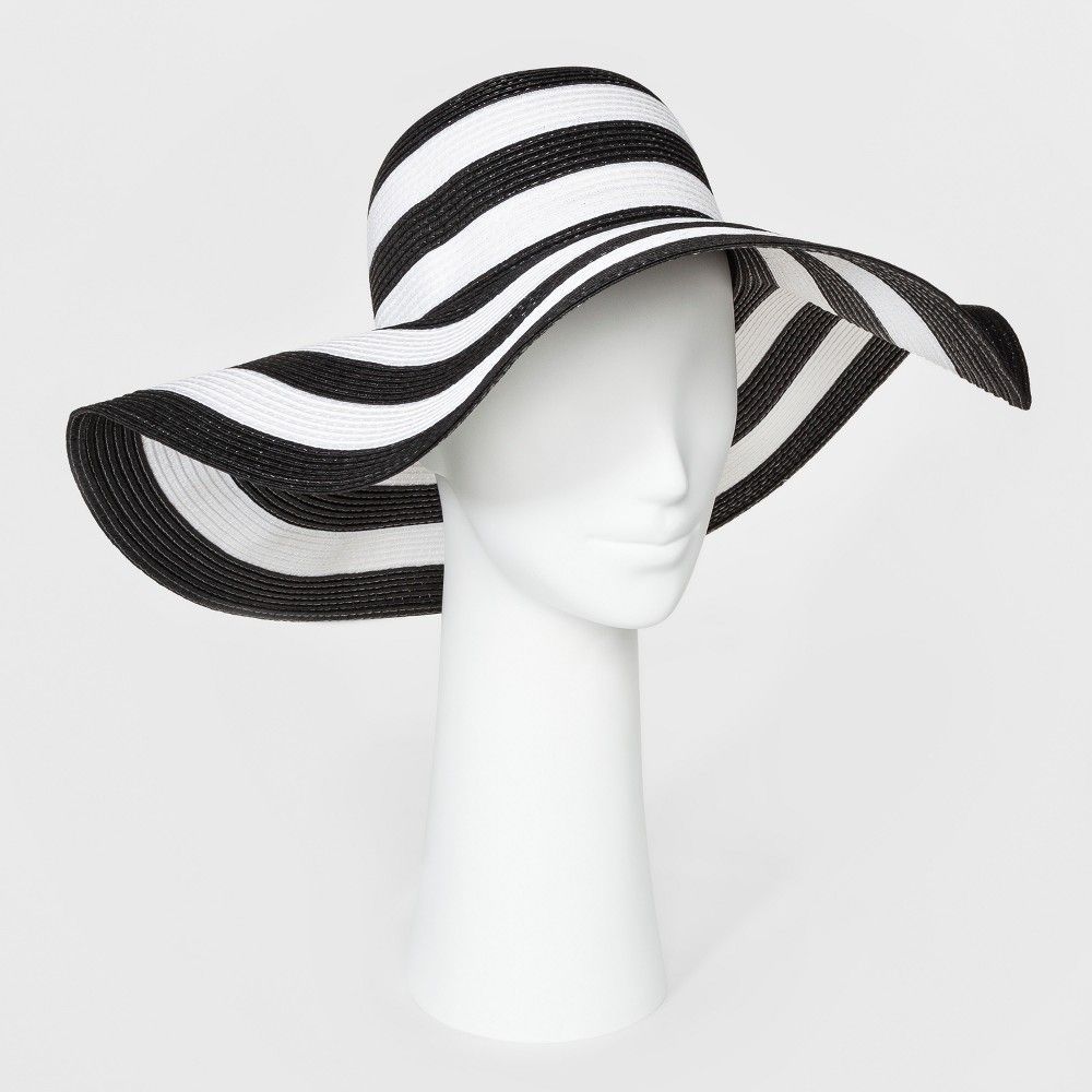 Women's Floppy Hat - A New Day Black/White, Size: Small | Target