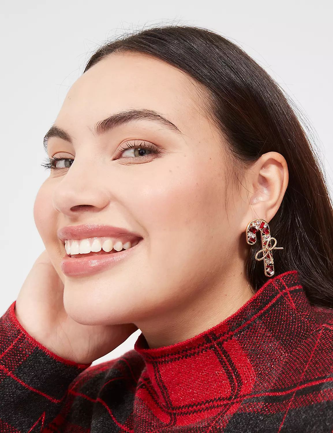 Statement Pave Candy Cane Earrings | LaneBryant | Lane Bryant (US)
