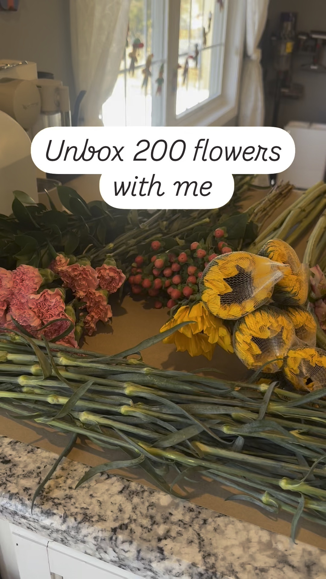 Floral party loading ✨✨

Why am I unboxing 200 flowers? I’m having a birthday party for the first time in 10+ years and I’m a flower girlie at heart. I figured let’s enjoy ourselves and do something different. 🥂💐

Here was the behind the scenes setup. I used buckets we already had to hydrate them overnight and craft paper on my kitchen island + cutting shears to set them up the next day.

Food + drinks and something beautiful for everyone to take home made it a good afternoon.

The sensory experience of it all was 🫶. 

Flowers were a party box from @thebouqsco and I cannot say enough good things about how beautiful the 🌹🌻selection was.

#birthdayflowers #flowerarranging #hbd #selfcare #flowersandwine #birthdaypartyideas #bouqlove #adulting 

#LTKOver40 #LTKWatchNow #LTKParties