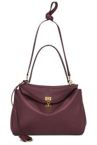 Balenciaga Rodeo Medium Top Handle Bag in Burgundy | FWRD 