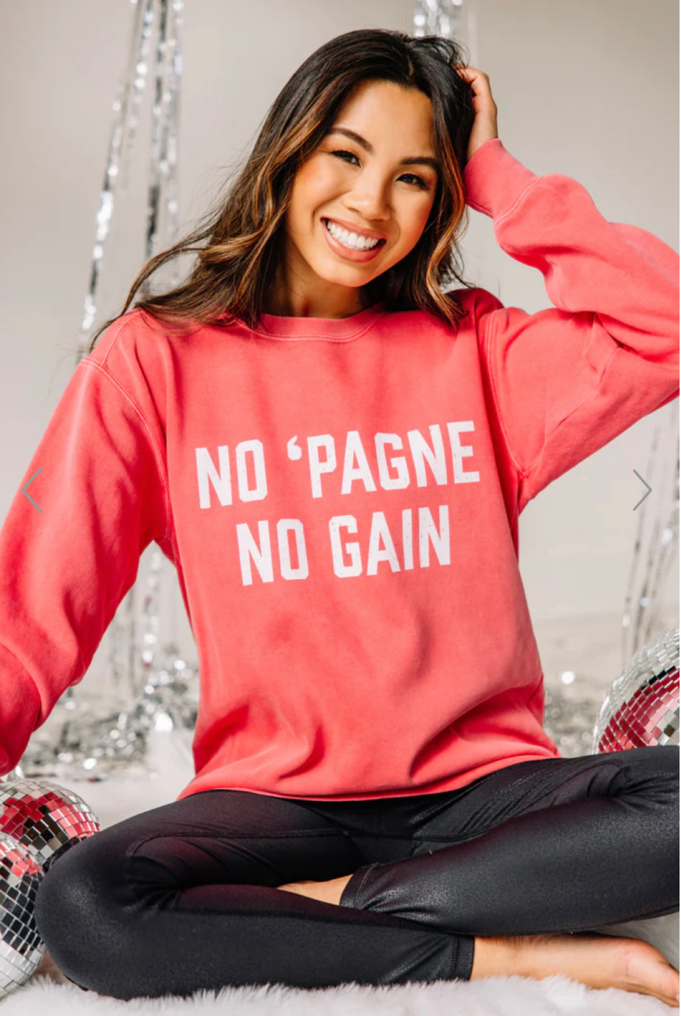 This sweatshirt is a NEED. Must have champagne loungewear. So cute  

#LTKunder100 #LTKHoliday #LTKGiftGuide
