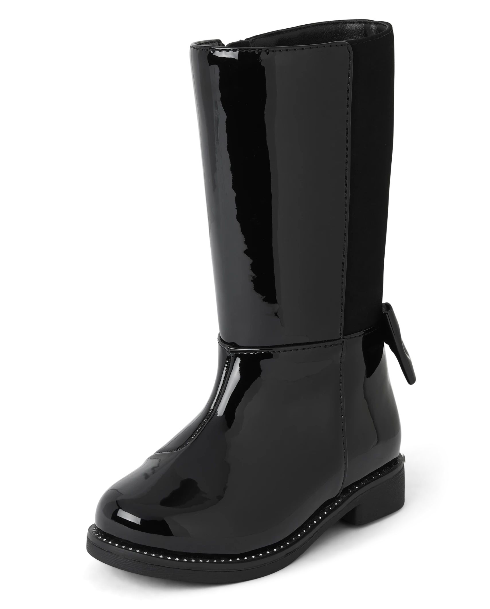 Toddler Girls Bow Faux Patent Leather Tall Boots | The Children's Place  - BLACK | The Children's Place