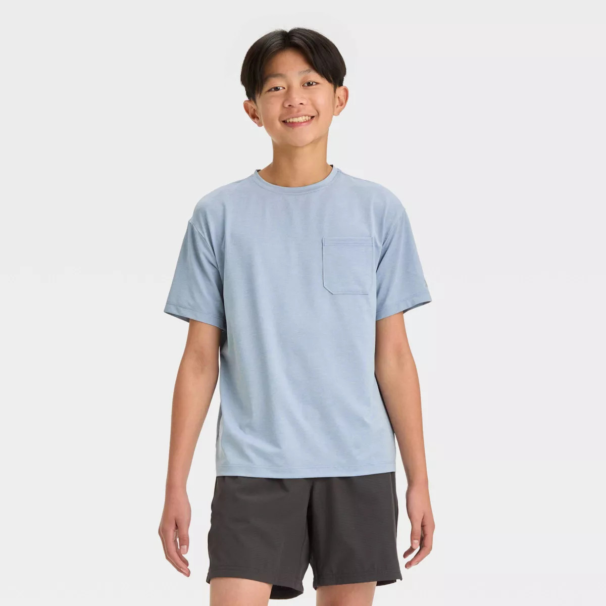Boys' Ventilated Pocket T-Shirt - All In Motion™ Heather Blue L | Target