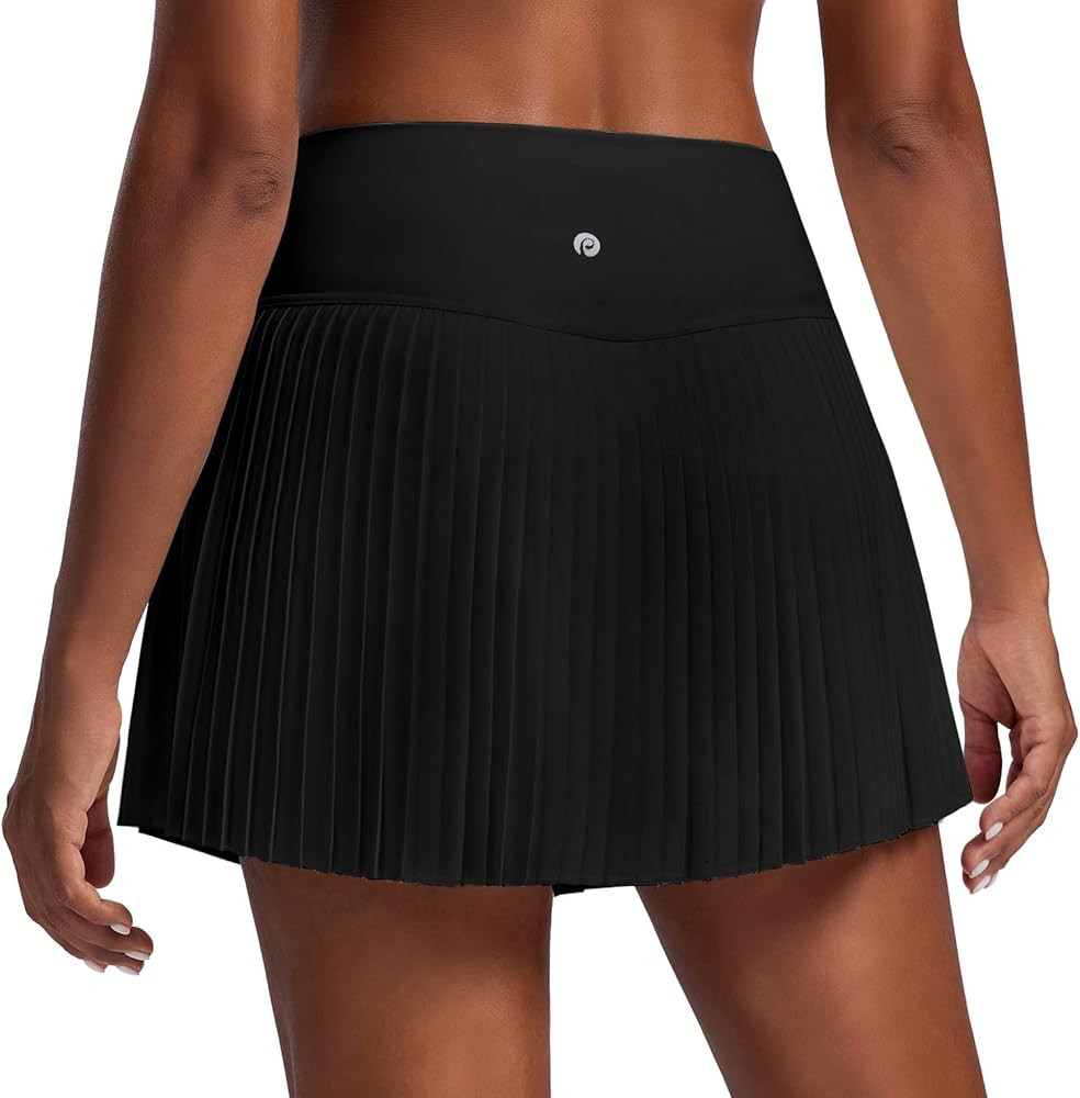 PINSPARK 15" High Waist Pleated Tennis Skirts for Women with Shorts Mini Athletic Workout Golf Sk... | Amazon (US)