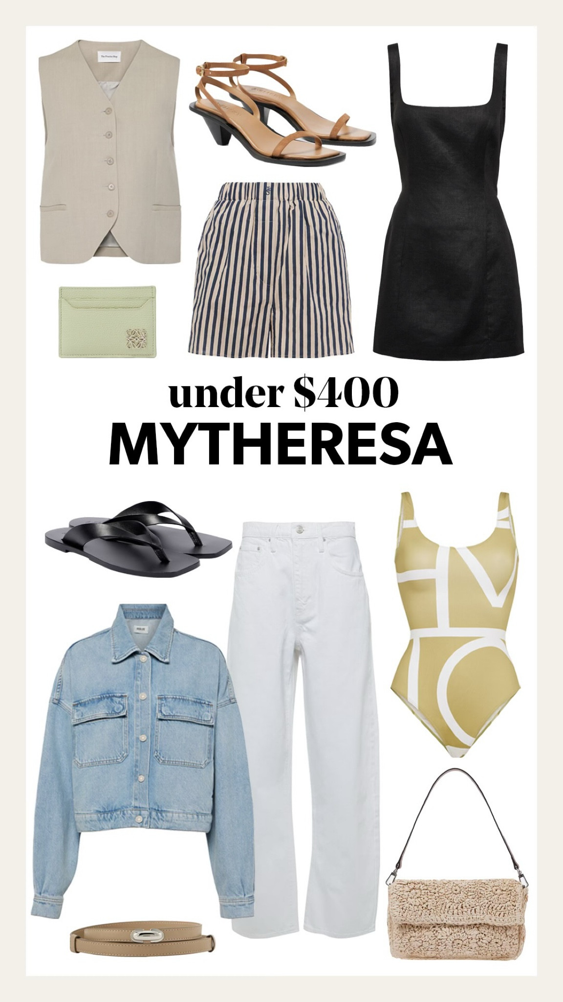 Mytheresa summer finds under $400! #summerfashion #summeroutfit #swimsuit #whitedenim #denimjacket #boxershorts #vest #linen #sandals #fashionjackson

#LTKSeasonal #LTKOver40 #LTKStyleTip