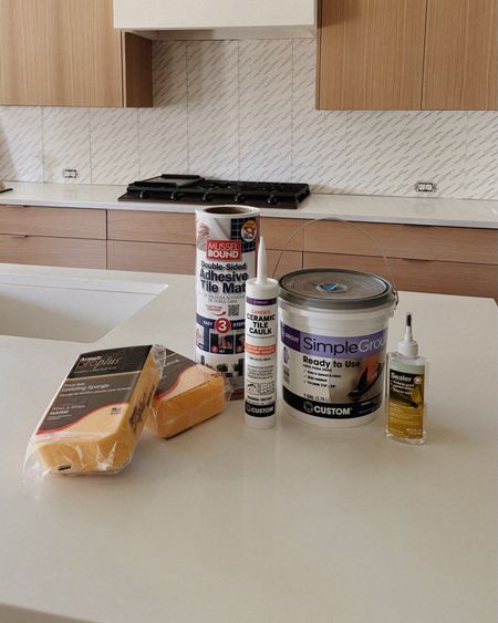 Replacing the backsplash in my parents kitchen today using the same peel and stick hack I did in my kitchen! Here are all the supplies including the prettiest tile and the peel and stick backing! 

#LTKHome #LTKFindsUnder100 #LTKSaleAlert