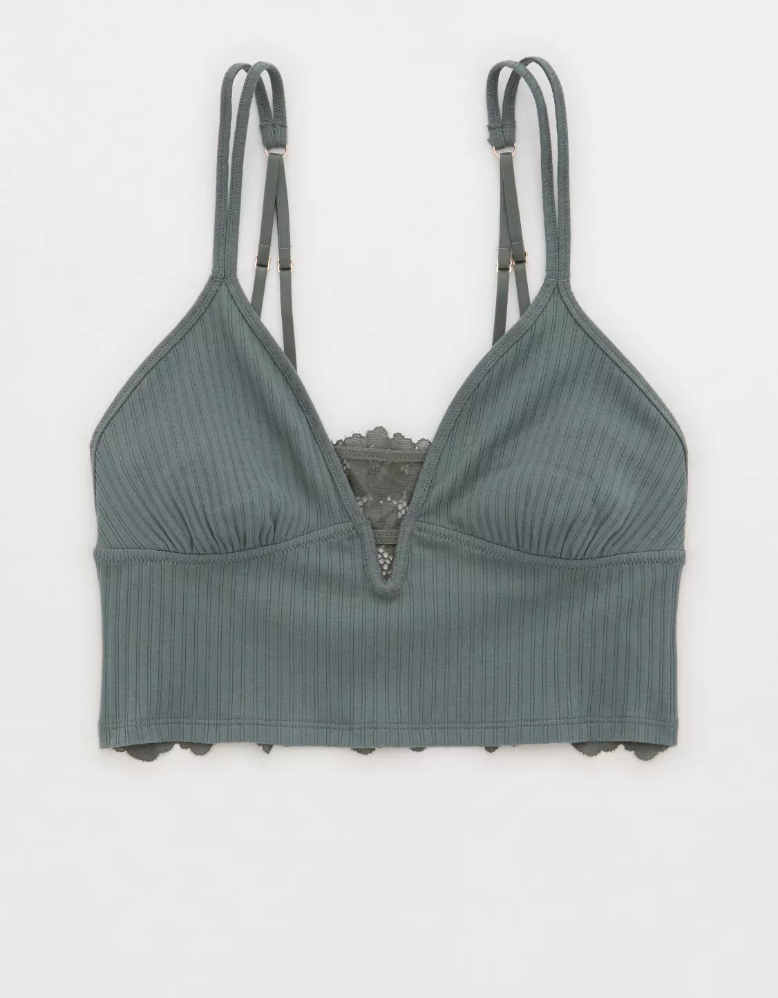 Aerie Ribbed Poppy Lace Bra Top | Aerie