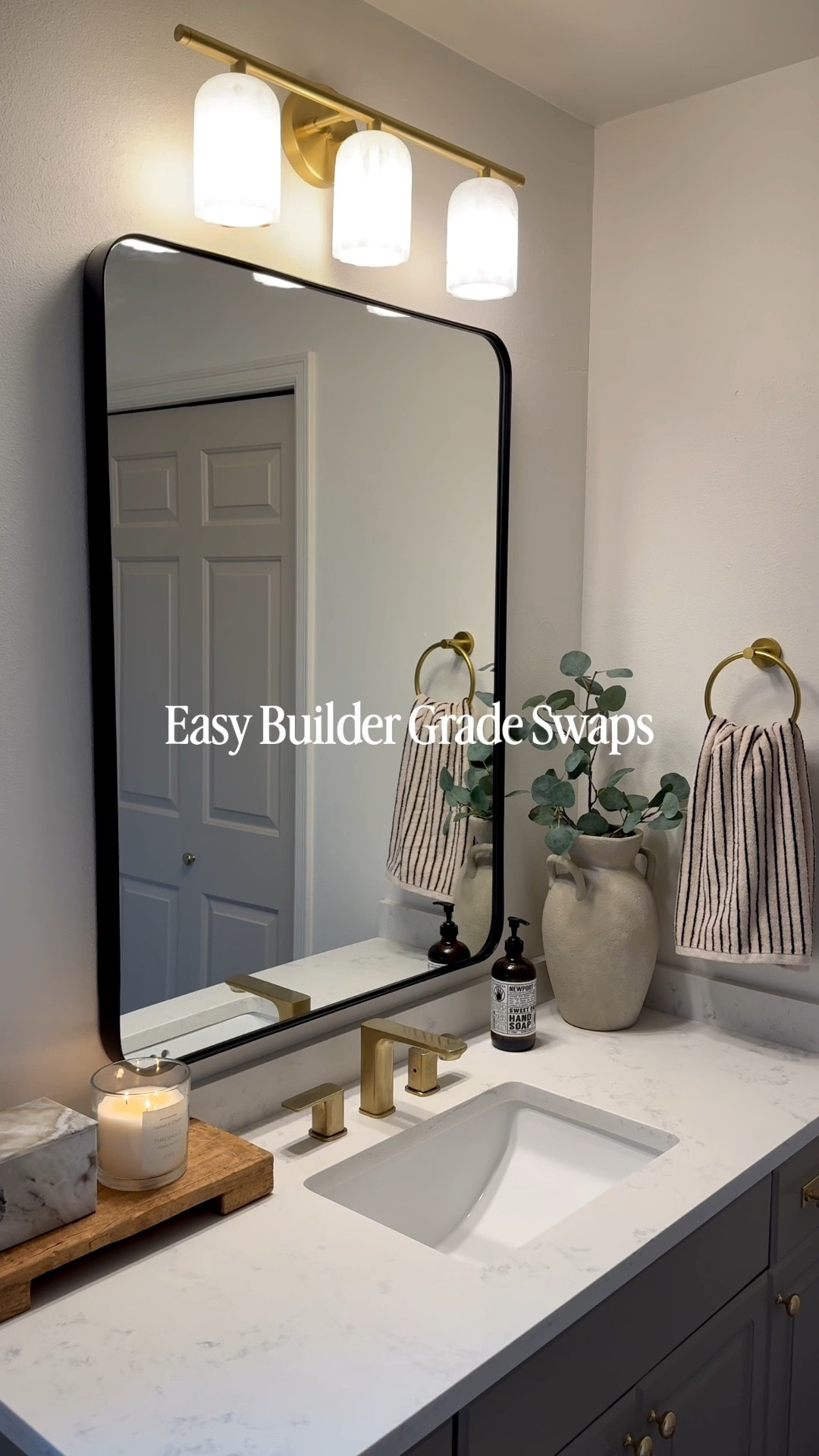 High-End Builder Grade Bathroom Swaps (No Renovation)

Organic Modern Bathroom | Builder Grade Bathroom Update | Bathroom Styling | Bathroom Decor | 90s Bathroom Transformation | Greige Painted Vanity | Brass Bathroom Hardware | Modern Bathroom Faucet | Linen Shower Curtain | Brass Shower Rod | Black Framed Mirror | Alabaster Vanity Light | Arched Medicine Cabinet | Neutral Bathroom Inspo | Small Bathroom Ideas | Affordable Luxury Home | Bathroom Refresh No Demo | Transitional Interior Design | Elevated Home Finds | Gold Bathroom Fixtures

#LTKHome