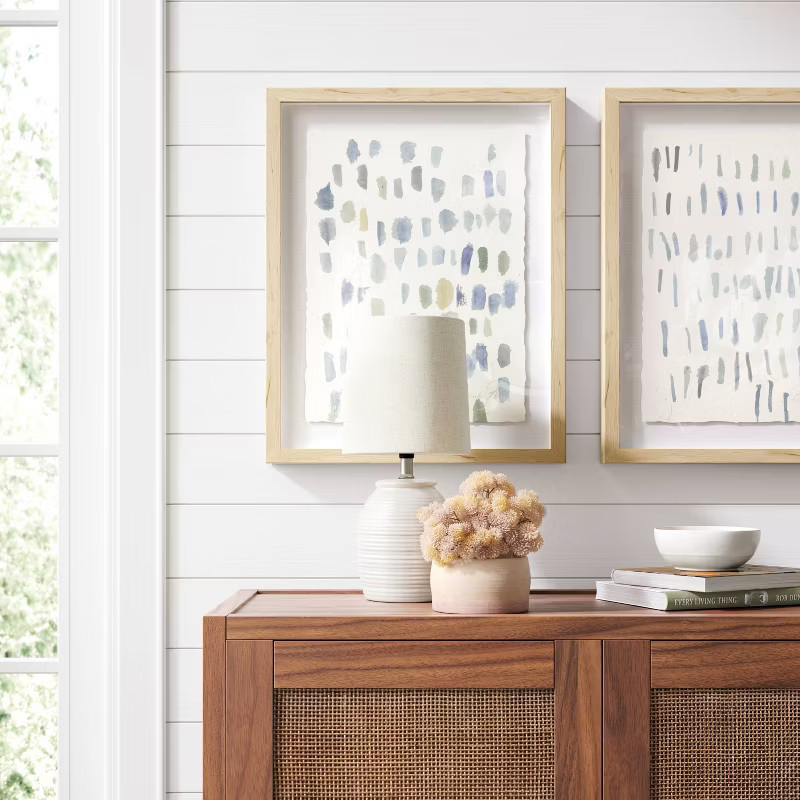 (Set of 2) 16" x 20" Dots Framed Wall Art Blue - Threshold™ | Target