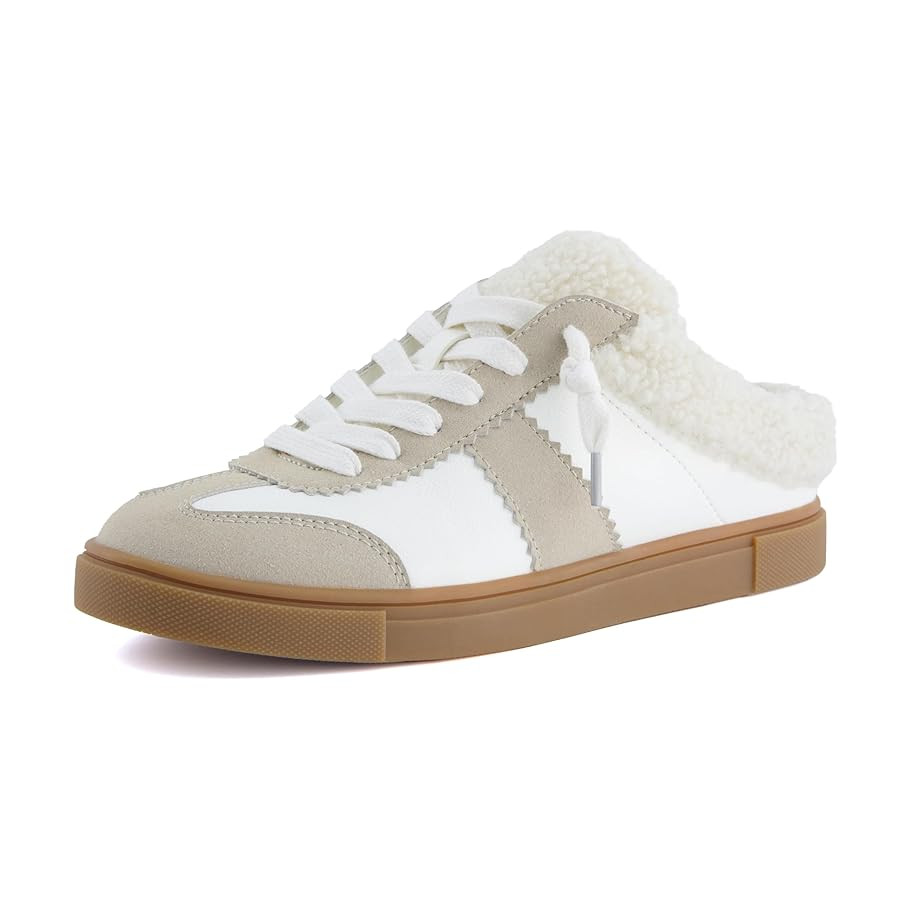 CUSHIONAIRE Blade Women’s Slip On Sneaker Mule – Faux Leather & Suede Backless Sneaker with M... | Amazon (US)