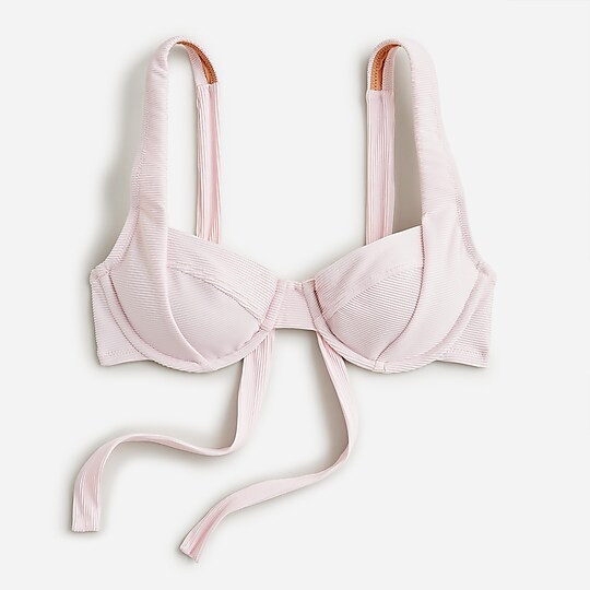 Ribbed cross-back underwire bikini top | J. Crew US