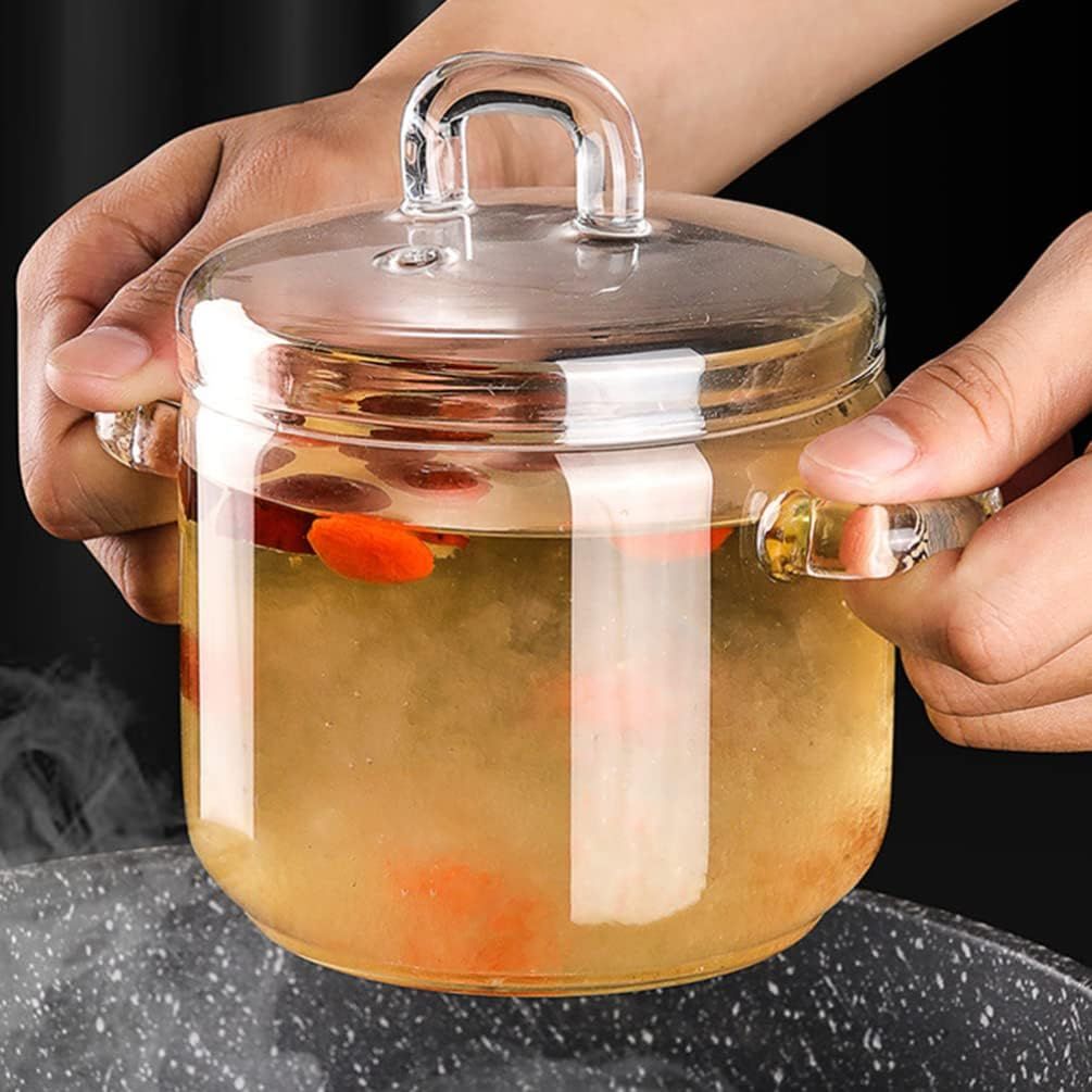 UPKOCH Clear Glass Cooking Pot Saucepan: Heat- Resistant Glass Stew Pot with Lid Small Stovetop P... | Amazon (US)