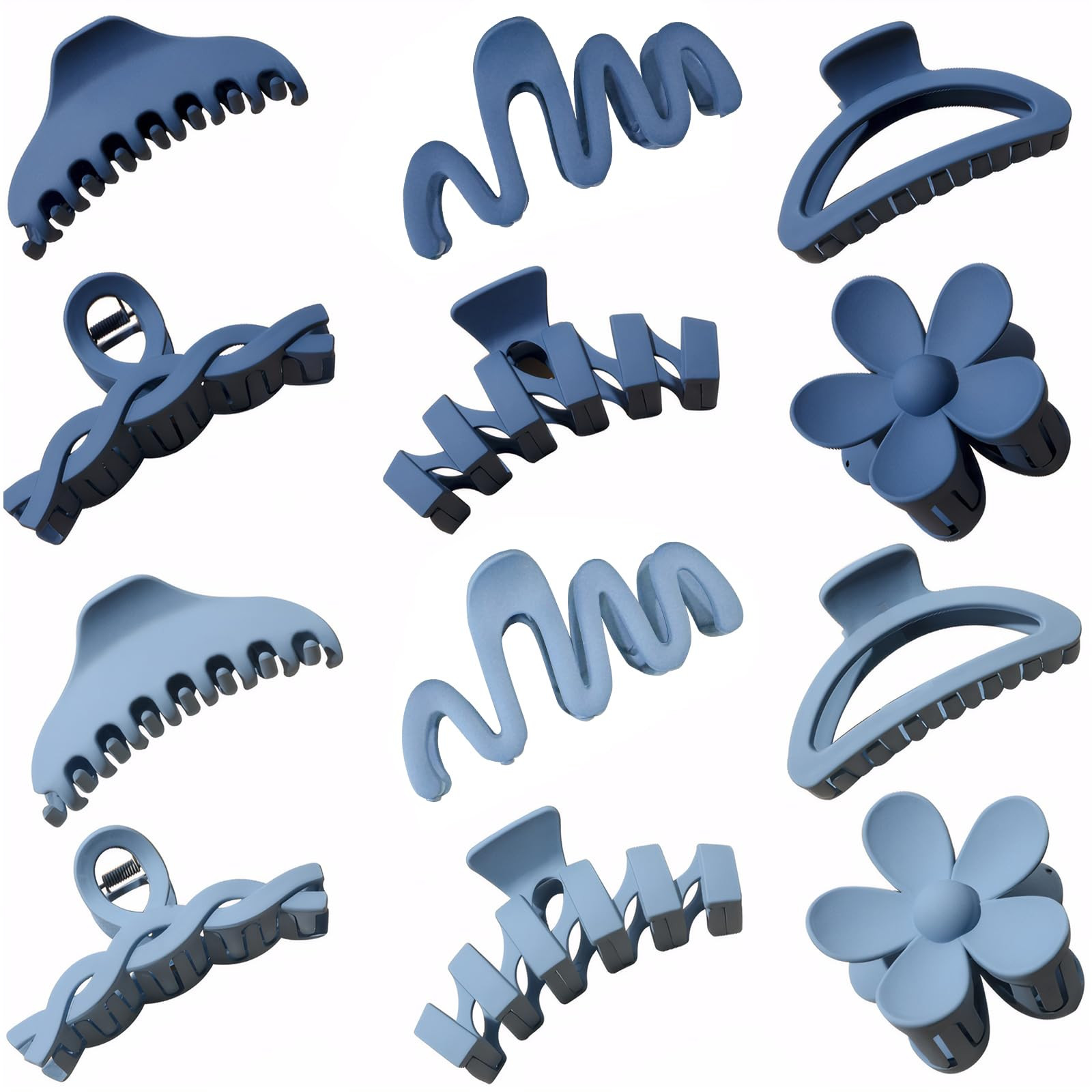 12 Pcs Claw Clips, Multi-Shapes Hair Clips for Women, Non-Slip Large Jaw Claw Clips for Thick Thi... | Amazon (US)