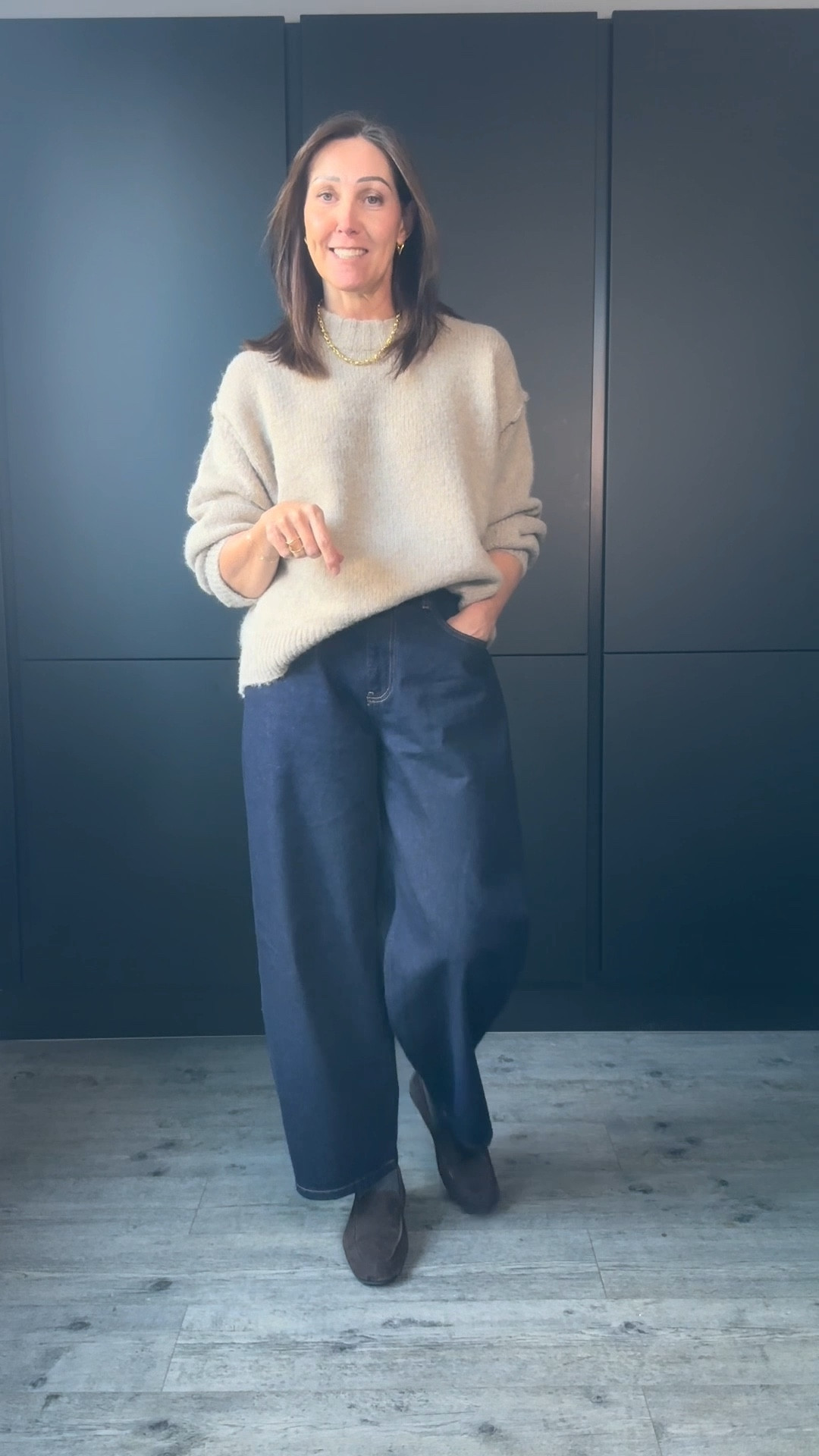 The Blake jeans from Wat the Brand have had a dark denim update and it’s gorgeous. The most flattering subtle barrel shape. I’m in a small. This soft jumper is a great metal with lovely exposed seams and stitch detail. I’m in a M

#LTKwinter #LTKstyletip #LTKuk