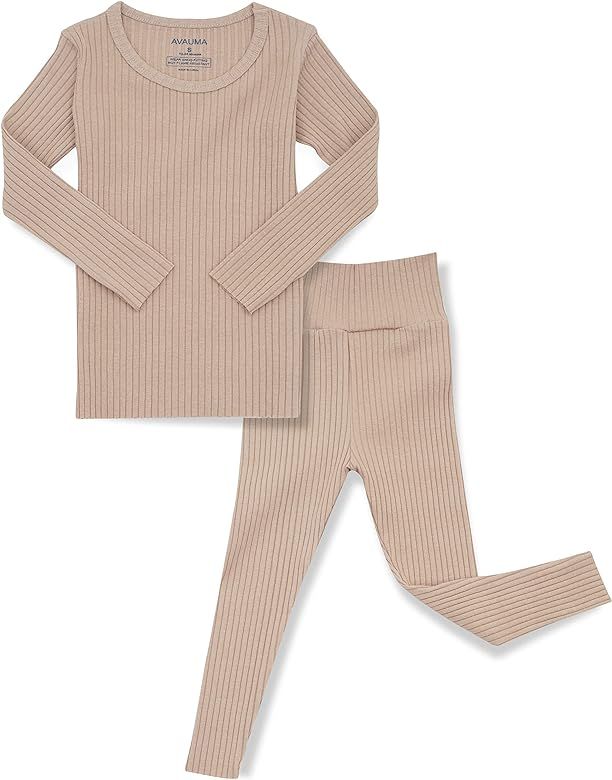 AVAUMA Baby Boys Girls Pajama Set 6M-4T Kids Cute Toddler Snug fit Pjs Ribbed Cotton Modal Short ... | Amazon (US)