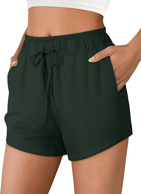 ANRABESS Womens Sweat Shorts 2026 Summer Workout Running Casual Soft High Waist Drawstring Lounge... | Amazon (US)