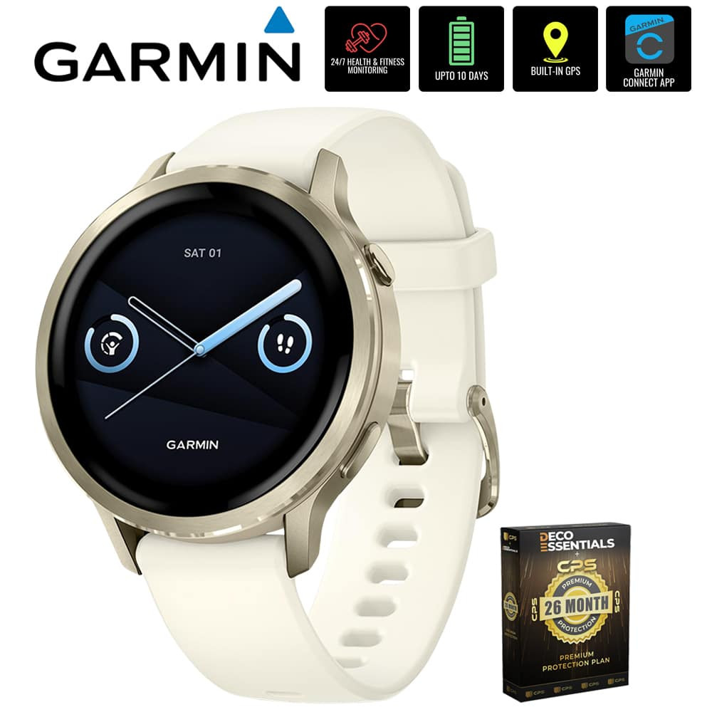 Garmin - Venu 4 41 mm GPS Smartwatch Lunar Gold with Bone Band + 26 Month Protection - Lunar Gold|Bone - (2025) | Best Buy U.S.