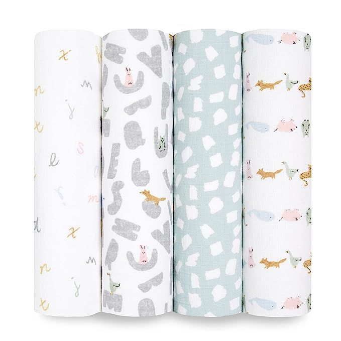 aden + anais Essentials Swaddle Blanket, Boutique Muslin Blankets for Girls & Boys, Baby Receivin... | Amazon (US)