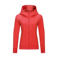 Full Zip Hoodie Hip Length Yoga Outfits Tops Embroidered Gym Coat Cotton Blend Fleece Sports Hood... | DHGate