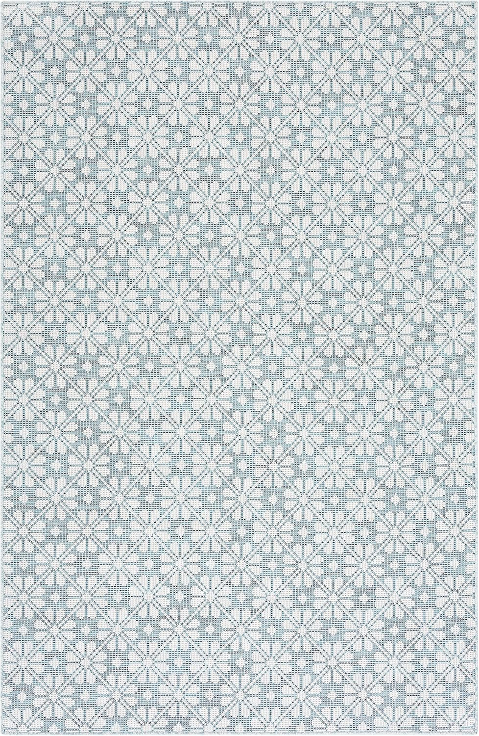 Martha Stewart x SAFAVIEH Outdoor Area Rug Collection - 5'1" x 7'6", Blue & Beige, Weather Resist... | Amazon (US)